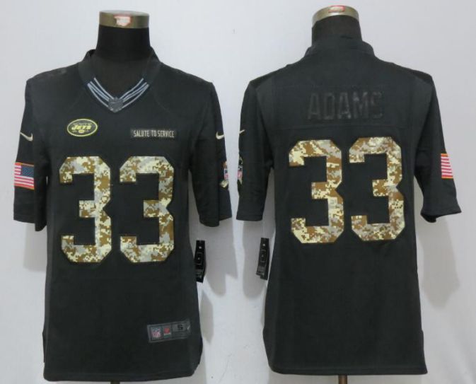 2017 NFL Nike New York Jets #33 Adams Anthracite Salute To Service Limited Jersey->chicago bears->NFL Jersey